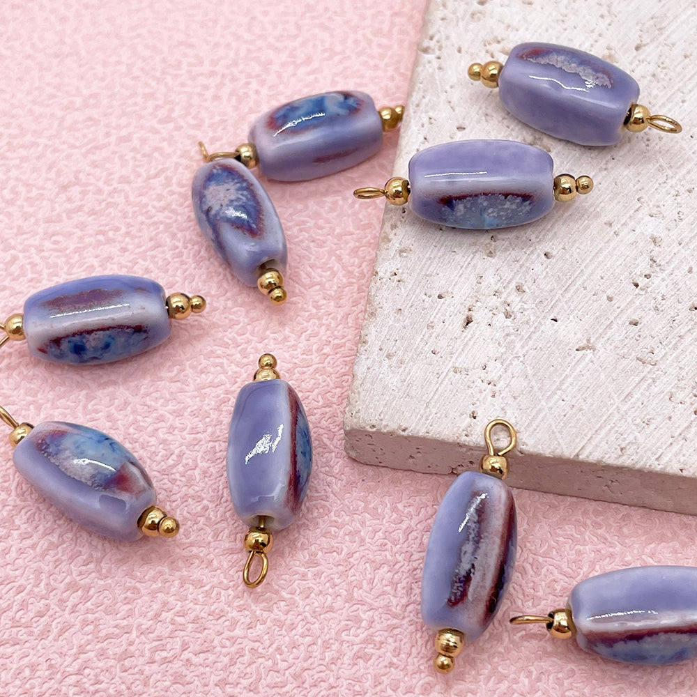 Purple ceramic charm