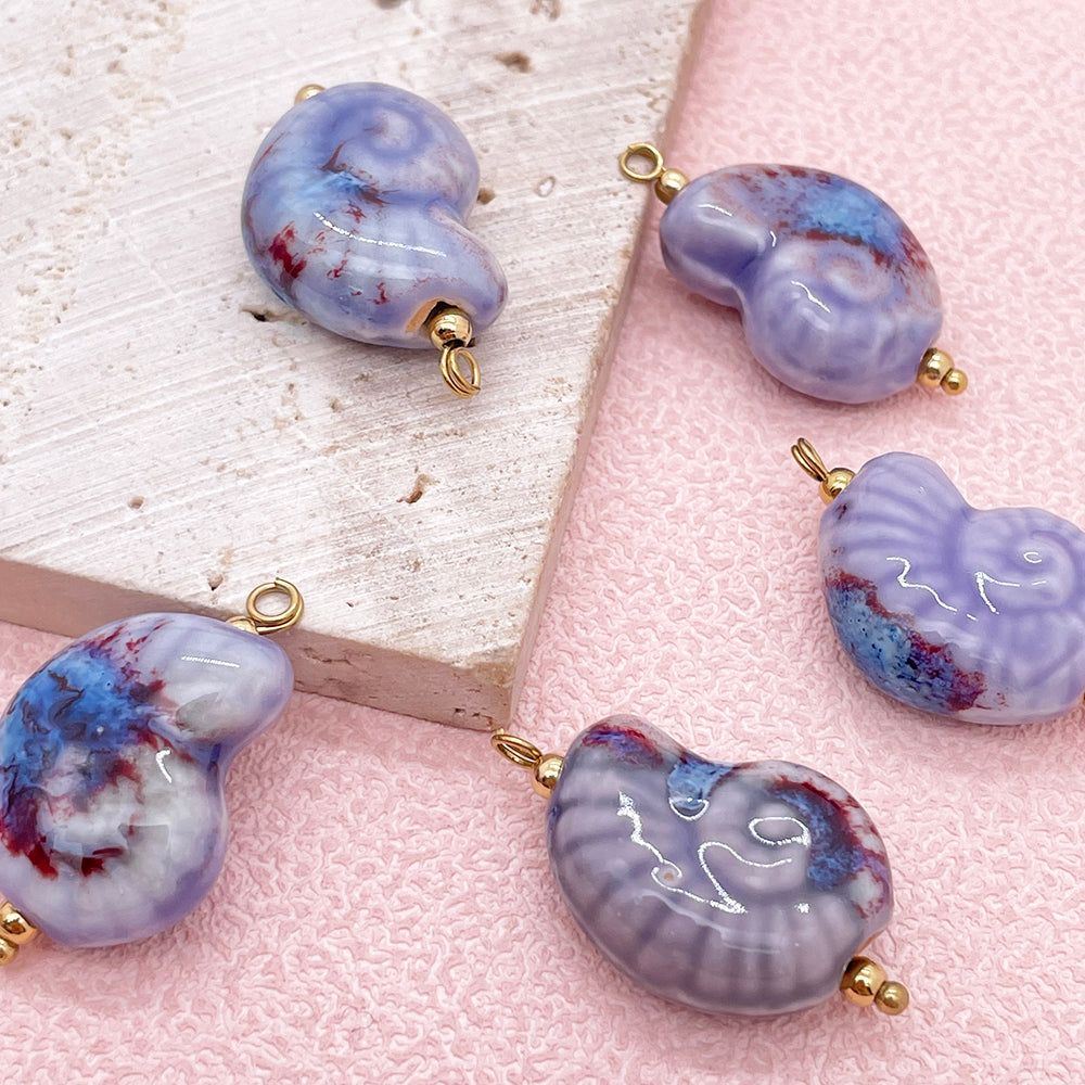 Purple ceramic charm