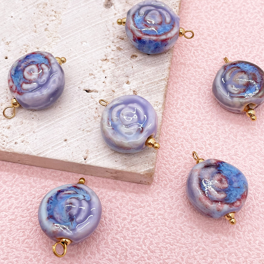 Purple ceramic charm