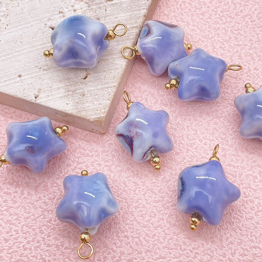 Purple ceramic charm