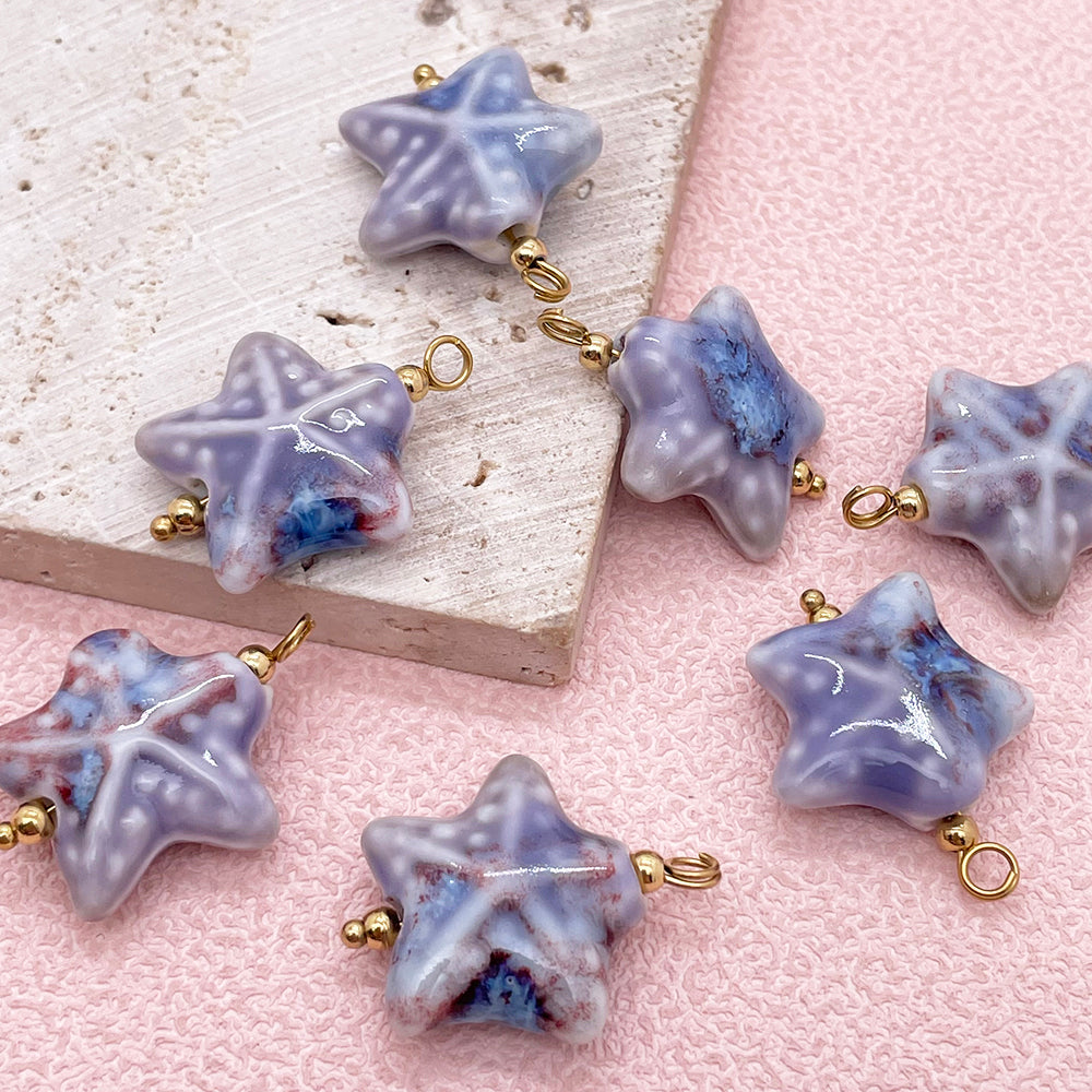 Purple ceramic charm