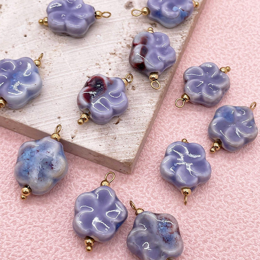 Purple ceramic charm