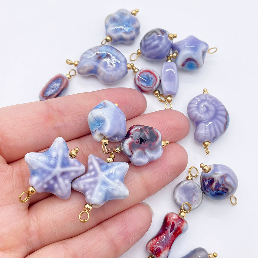 Purple ceramic charm