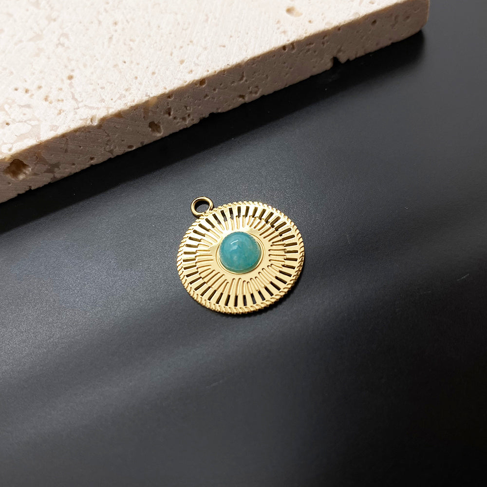 Round gemstone pendants