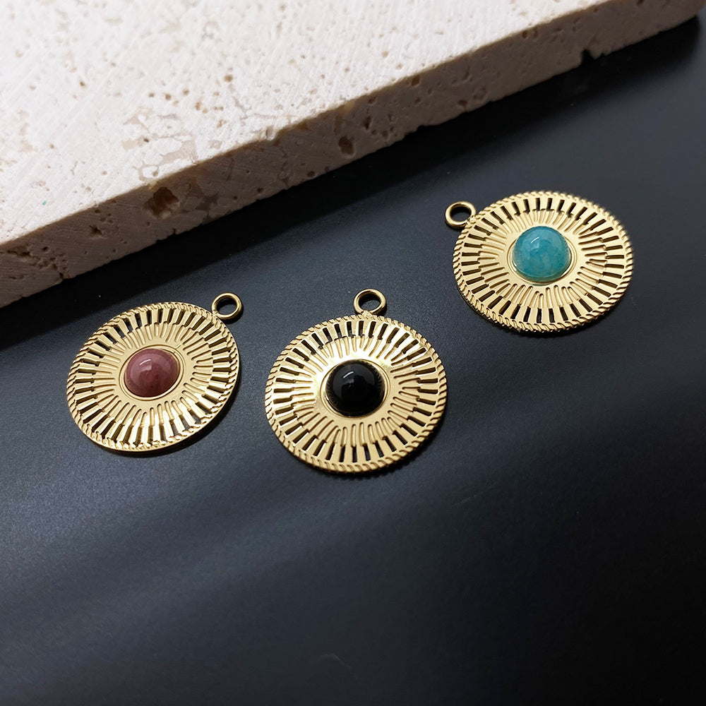 Round gemstone pendants