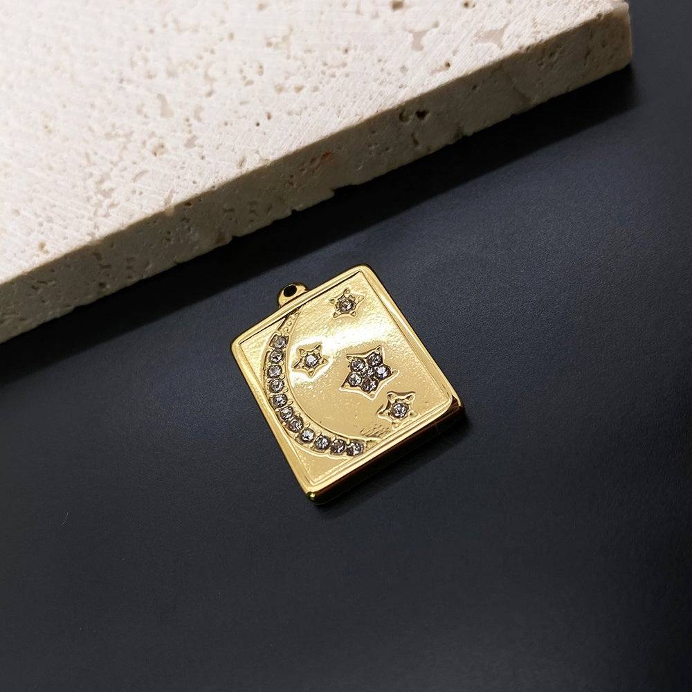 5602 Moon and star diamonded charm