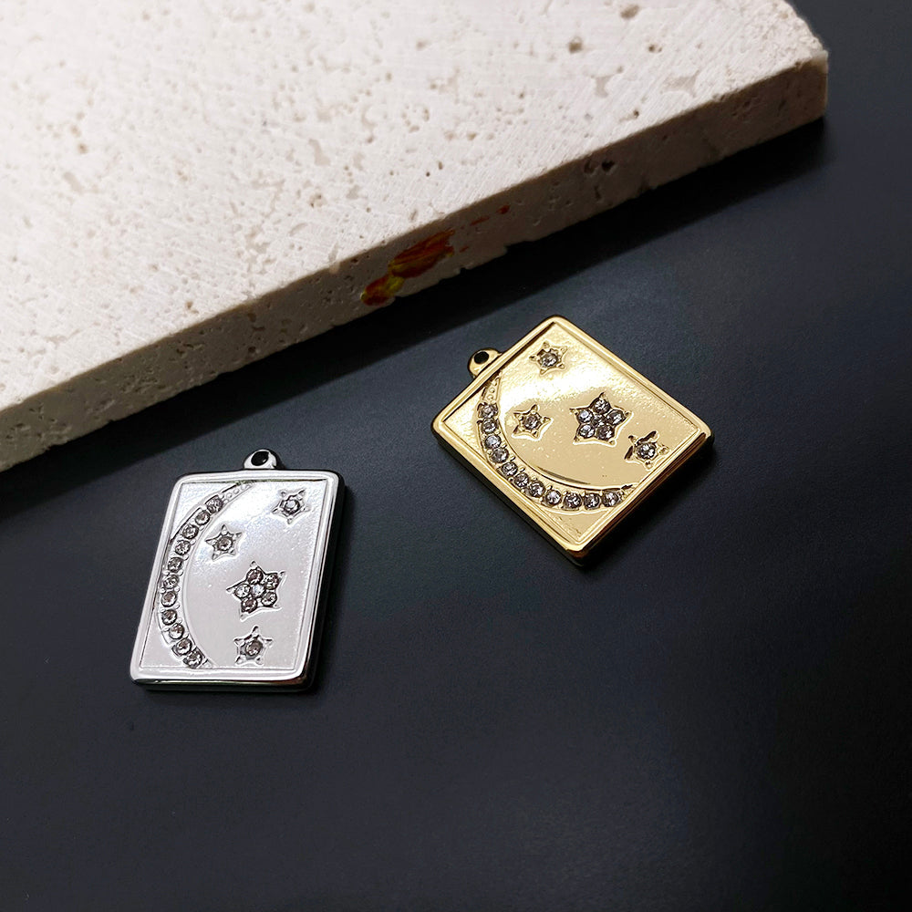 5602 Moon and star diamonded charm