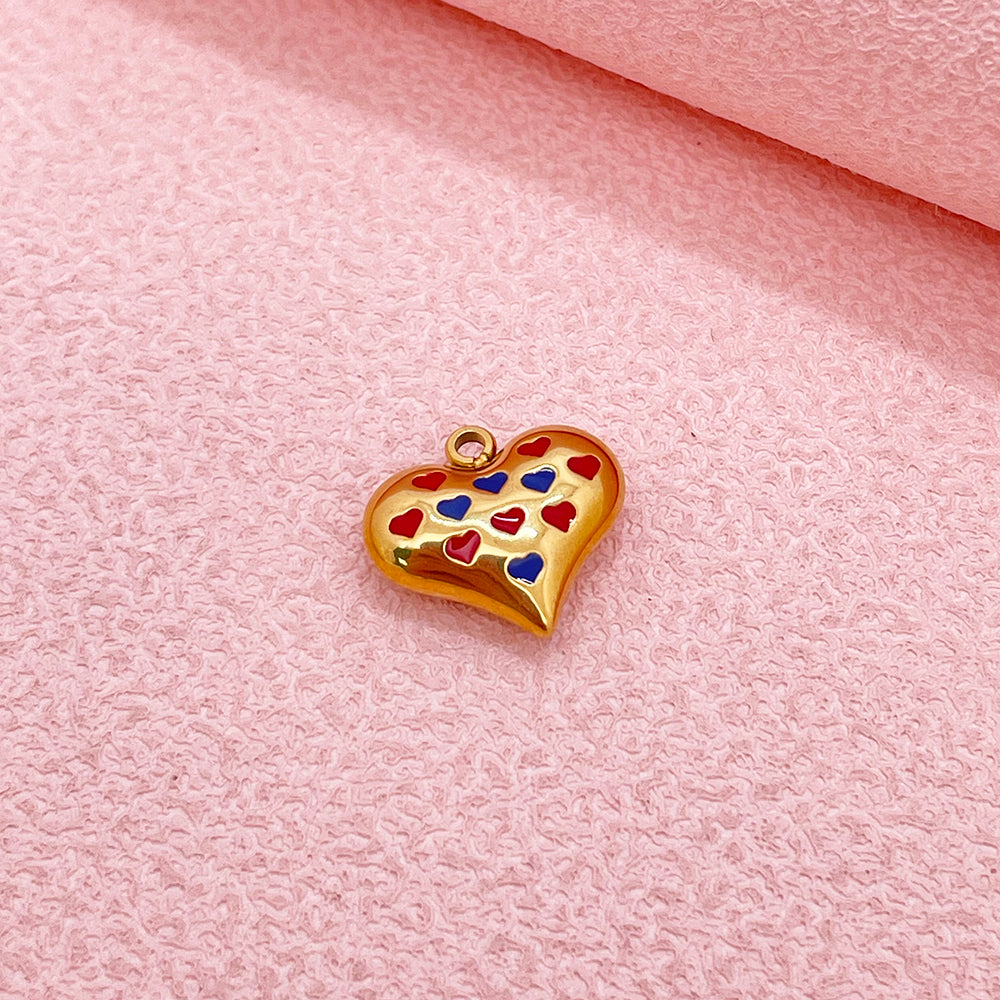 0157 Peach heart charm