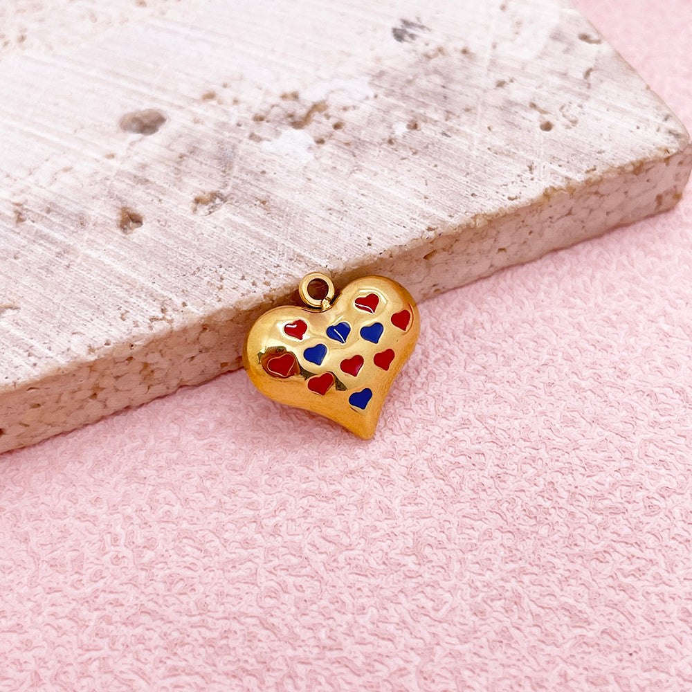 0157 Peach heart charm