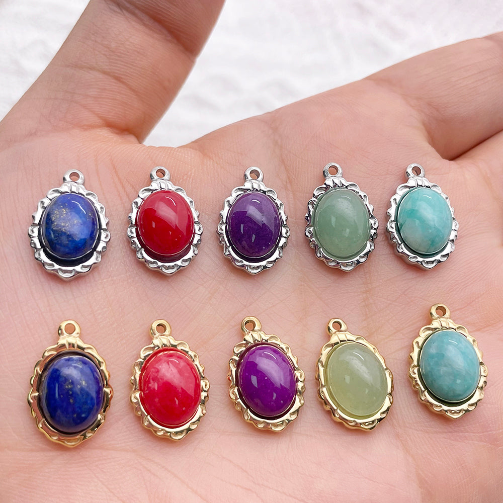 0946 Nature stone charm