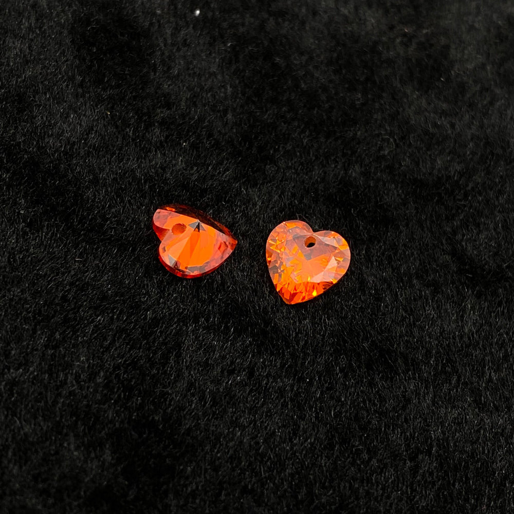 10*10mm Heart CZ stone with hole Cobochon