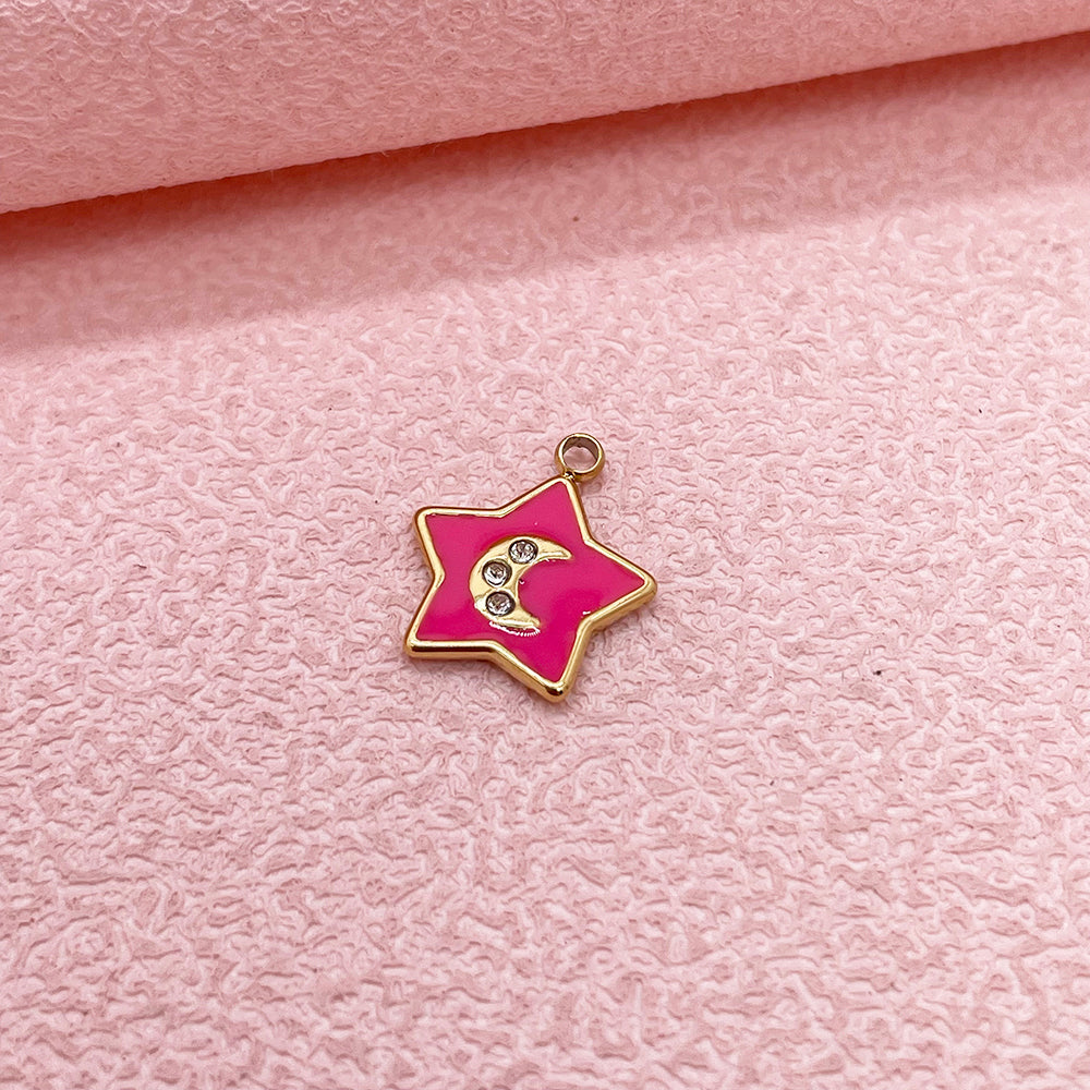 51289 Enamel moon charm