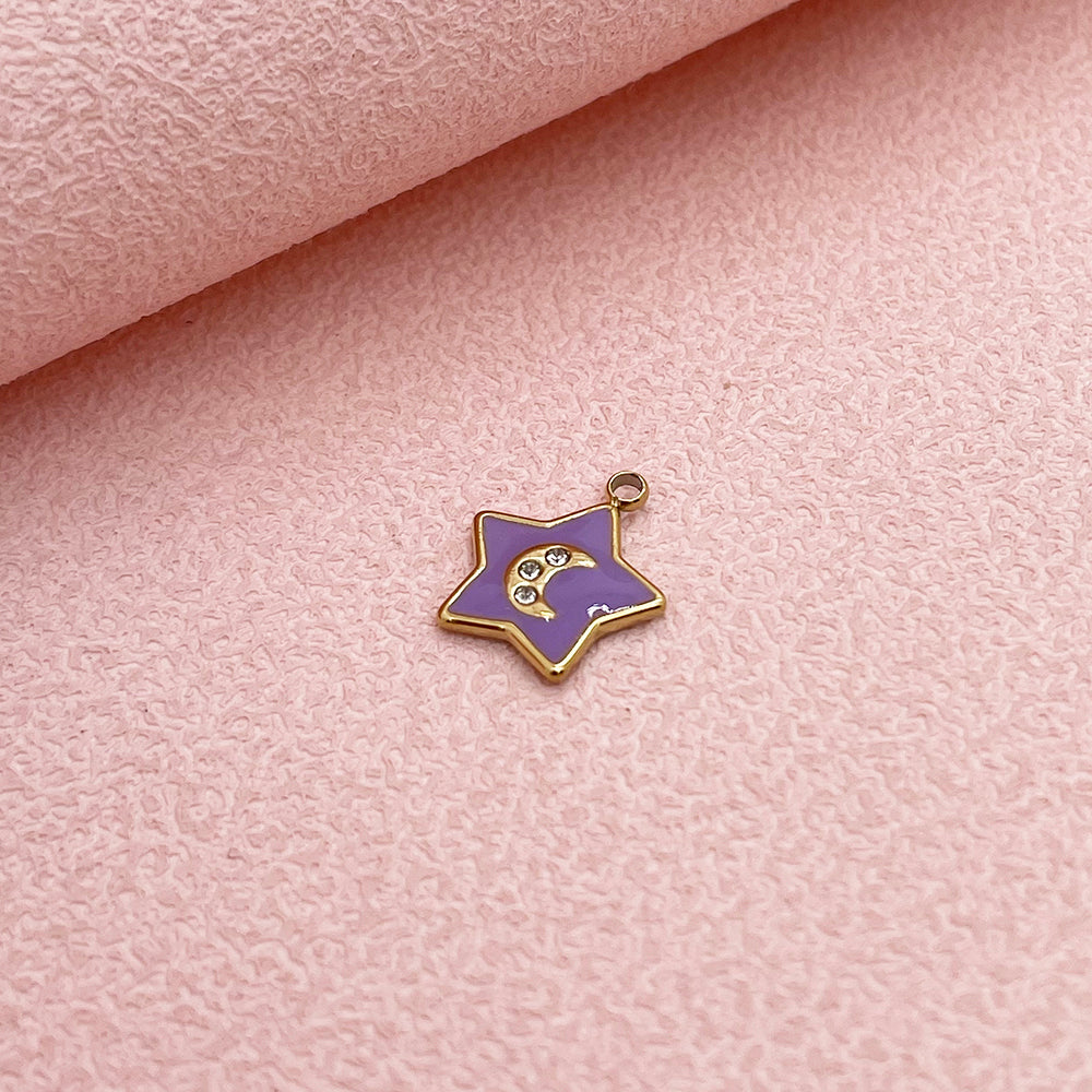 51289 Enamel moon charm
