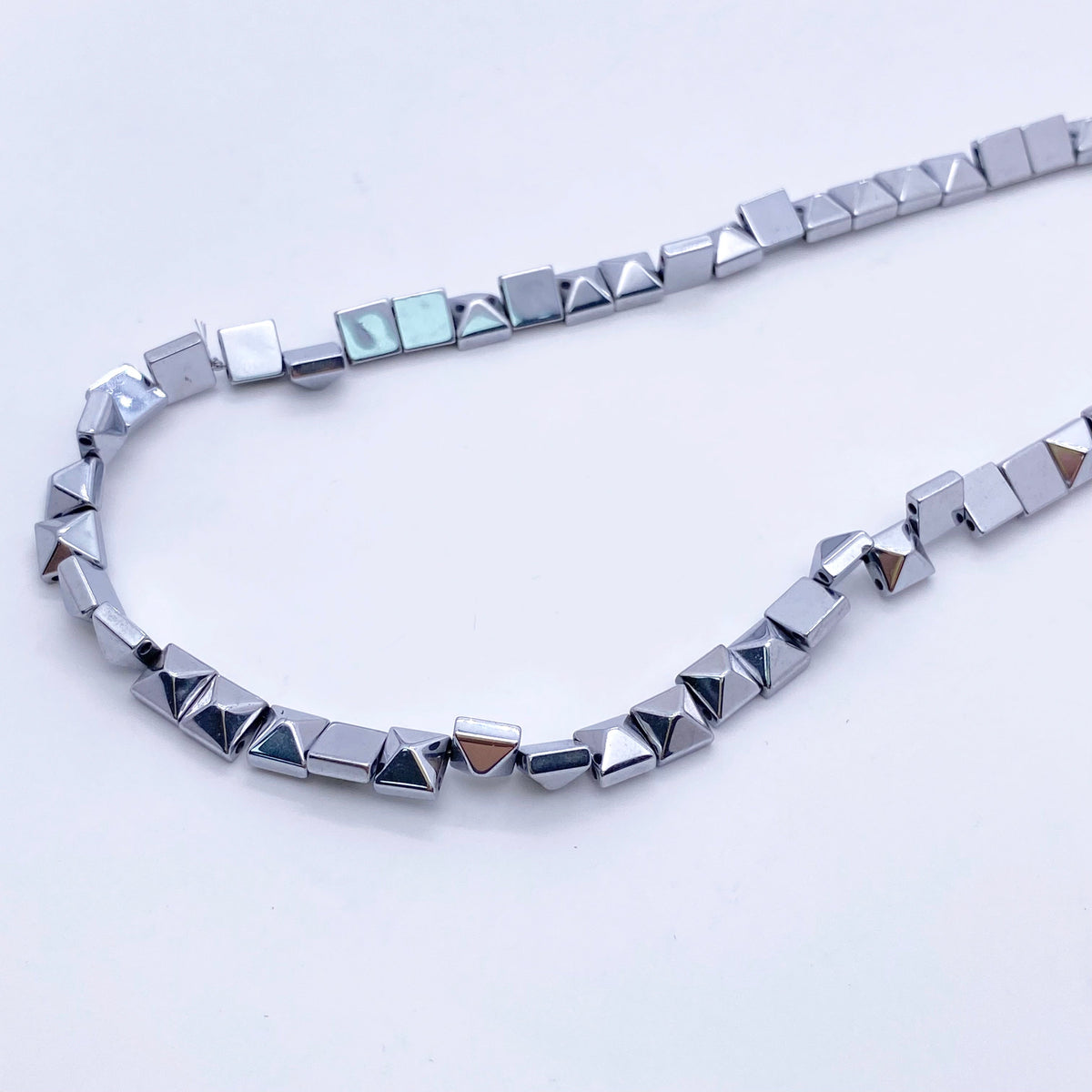 6mm Square Hematite Beads