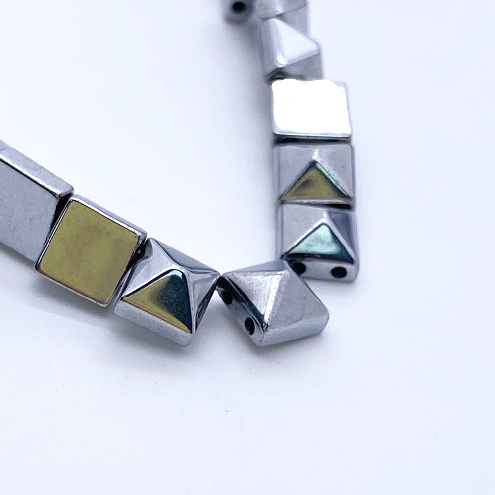 6mm Square Hematite Beads