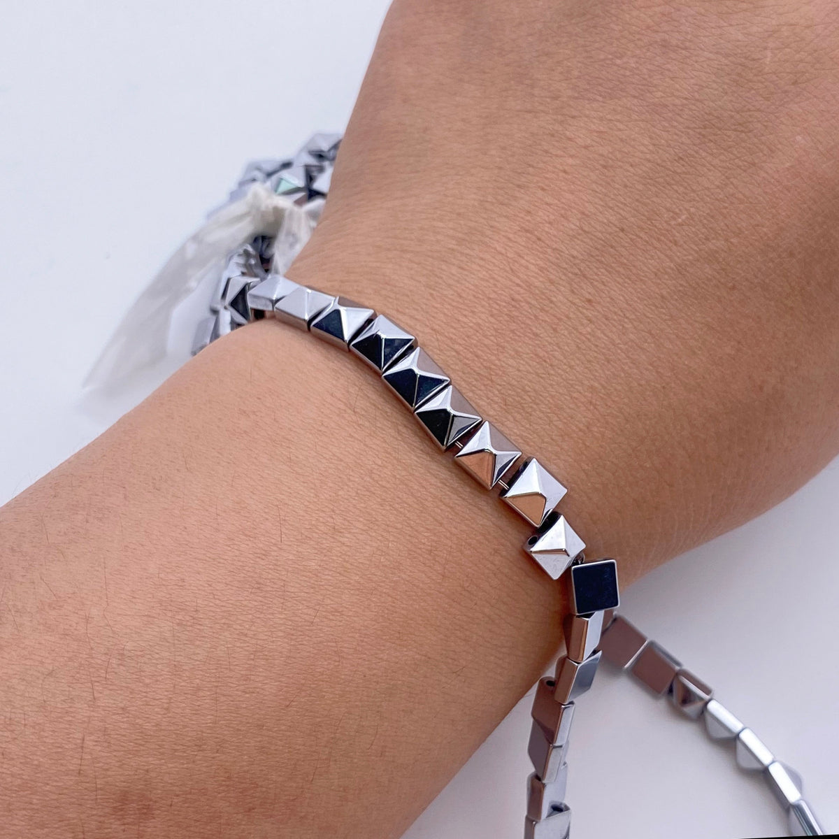 6mm Square Hematite Beads