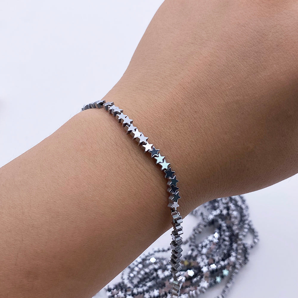 4*2mm Stars Hematite Beads