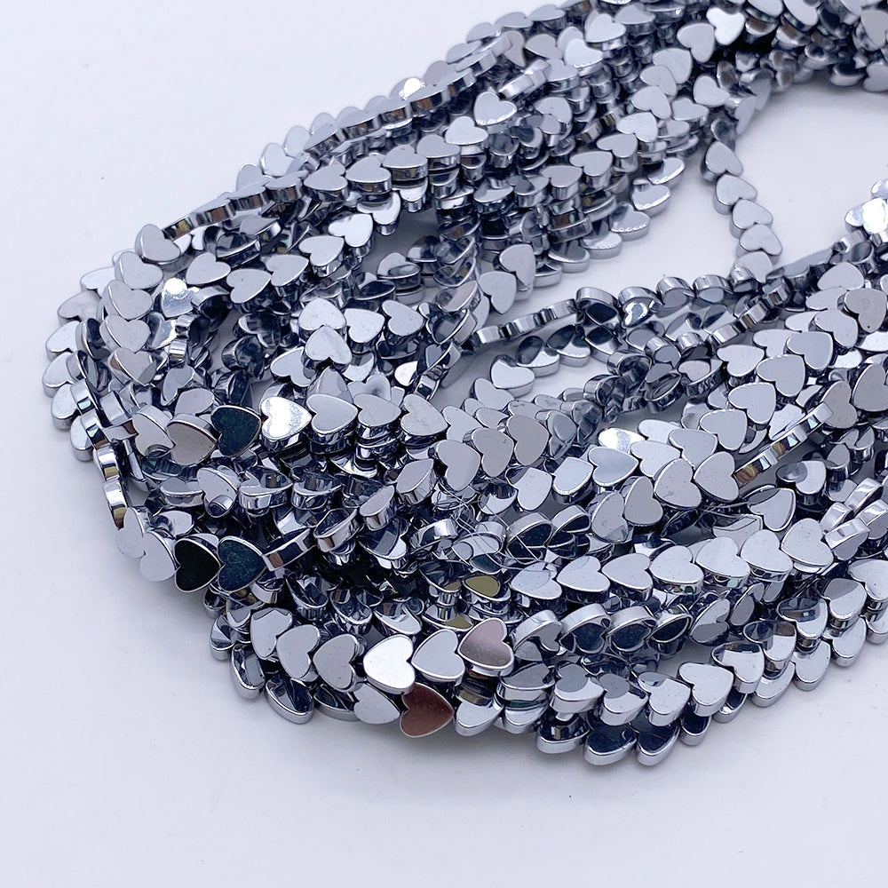 6*2mm Heart Hematite Beads