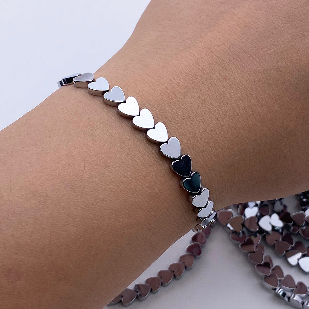 6*2mm Heart Hematite Beads