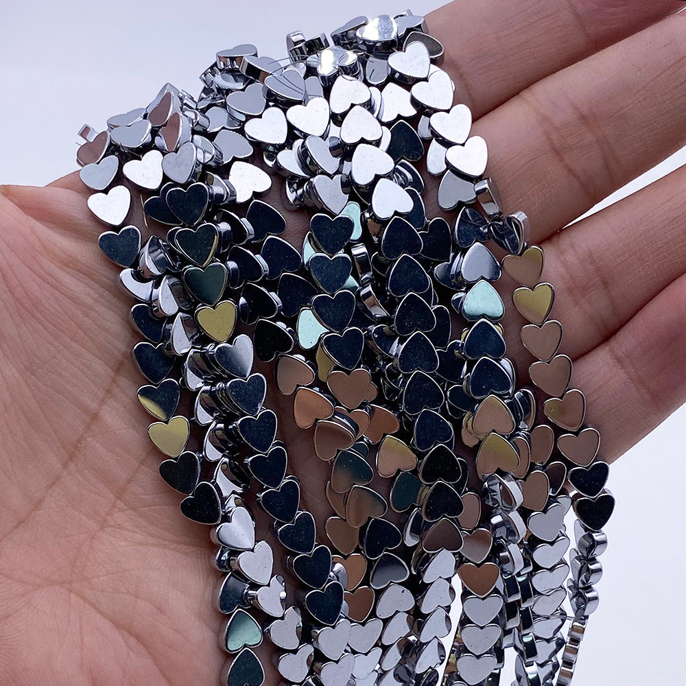 6*2mm Heart Hematite Beads