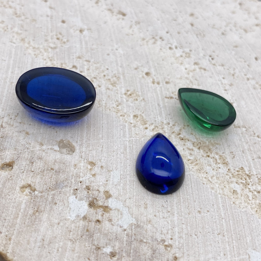 10*14mm Green Lab-grown stone Drop Cobochon