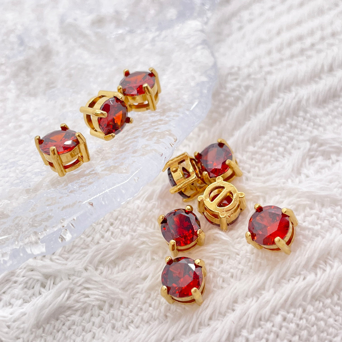 6mm Colorful Zircon Birthstone Charms