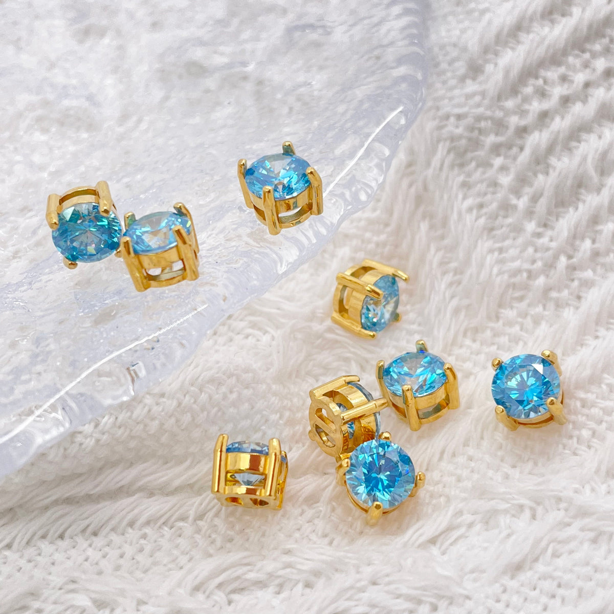 6mm Colorful Zircon Birthstone Charms