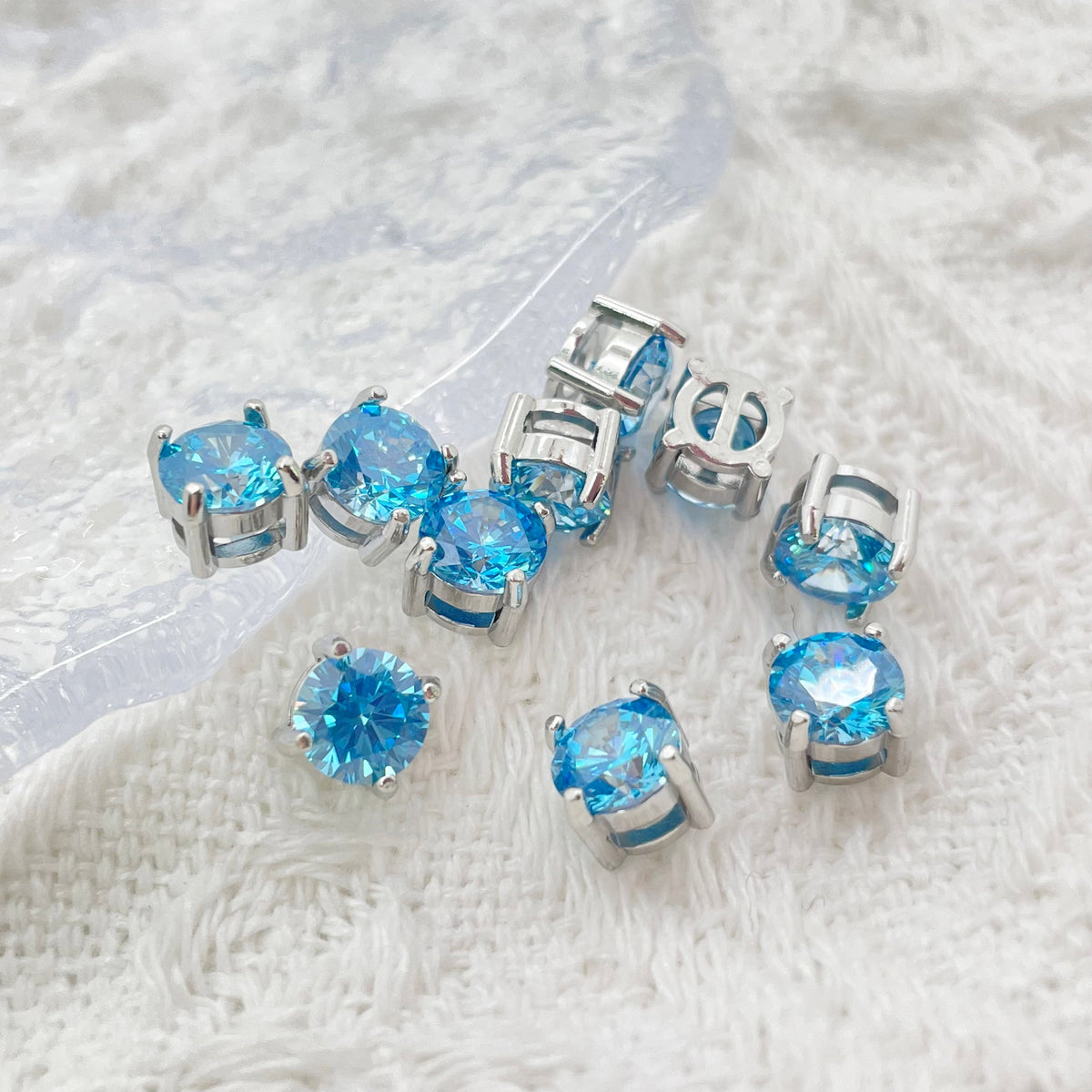 6mm Colorful Zircon Birthstone Charms