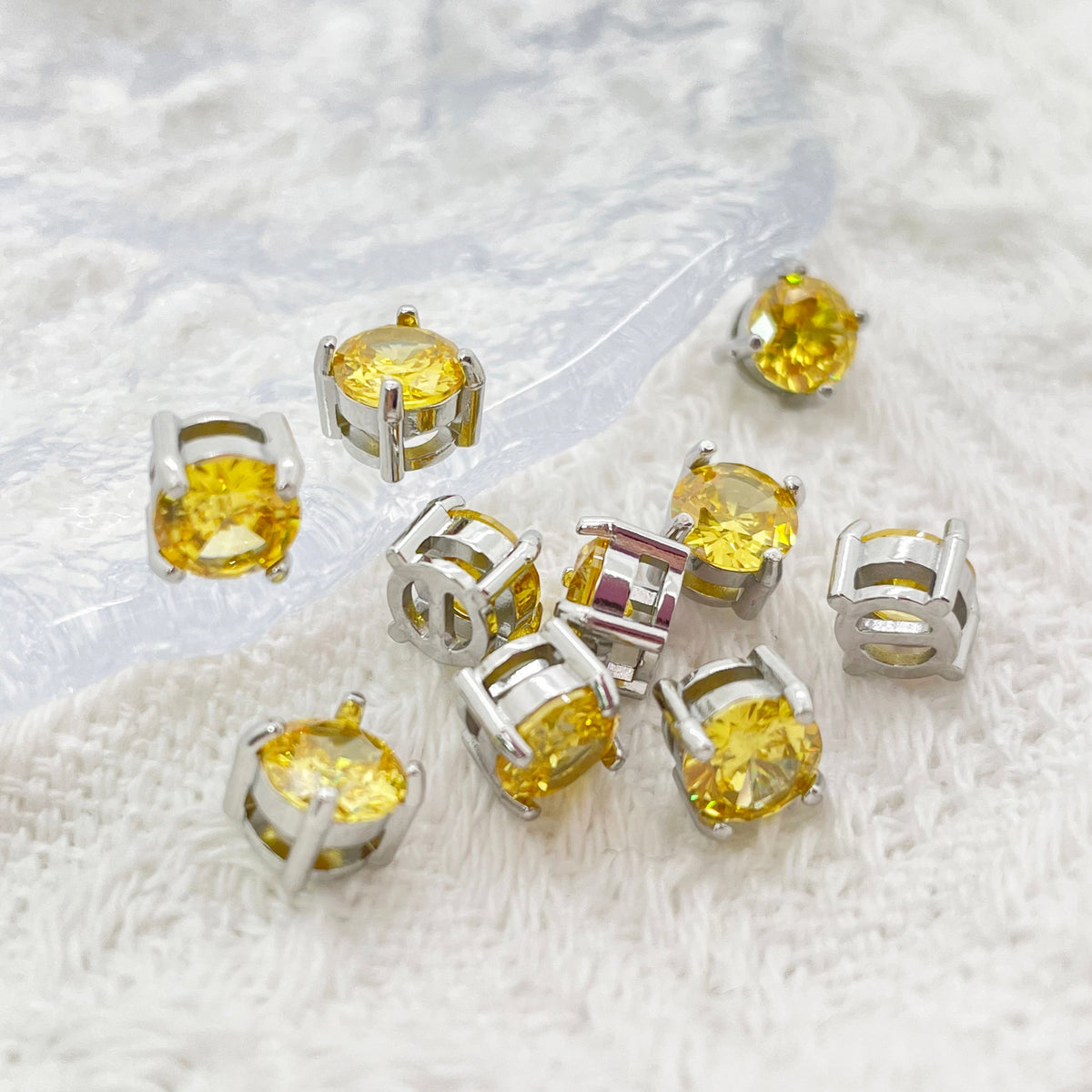 6mm Colorful Zircon Birthstone Charms