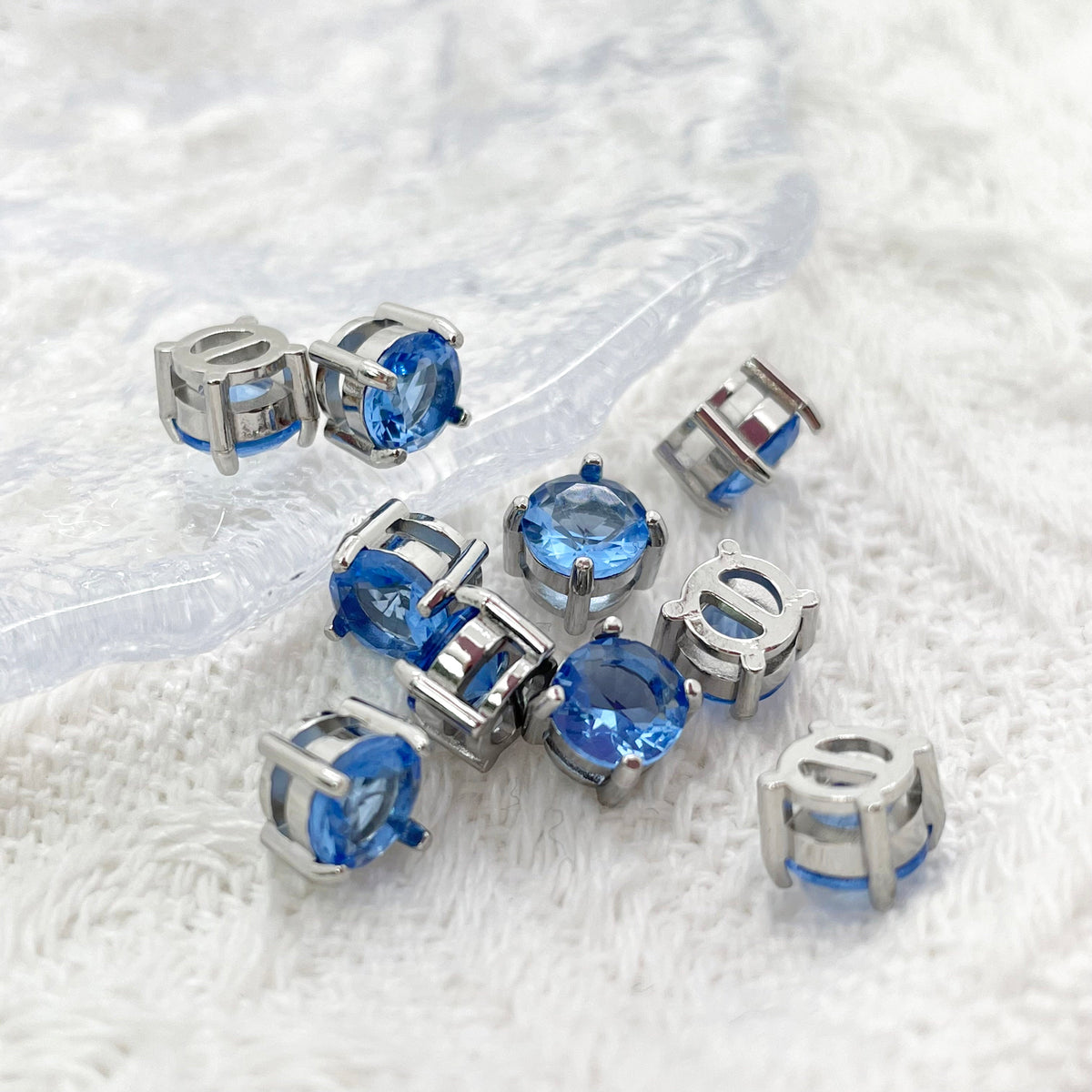 6mm Colorful Zircon Birthstone Charms