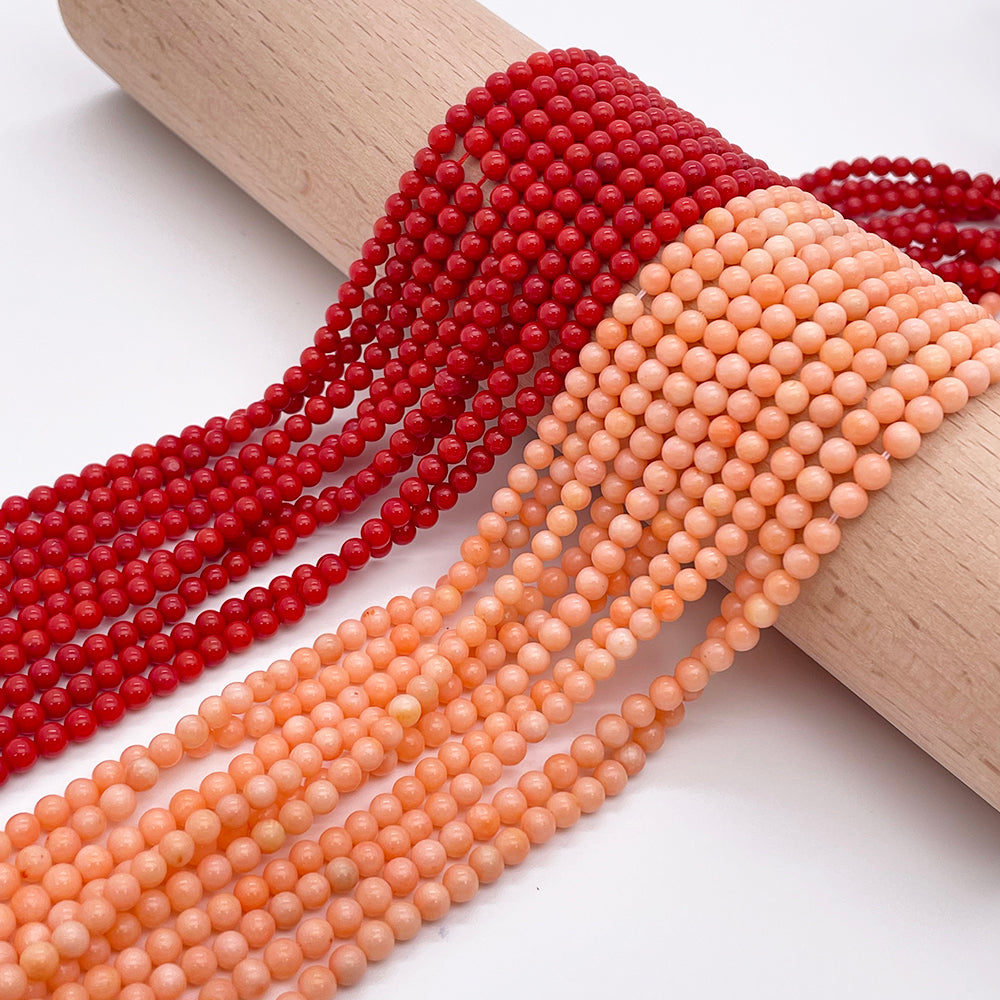 4mm Natural Sea bamboo coral round bead