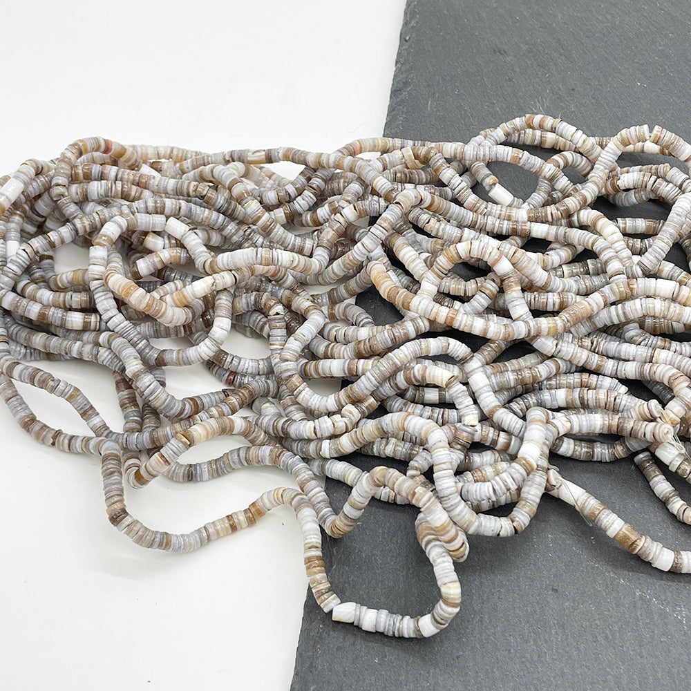 4mm Brown or Black Mother of pearl Shell Sequin Beads