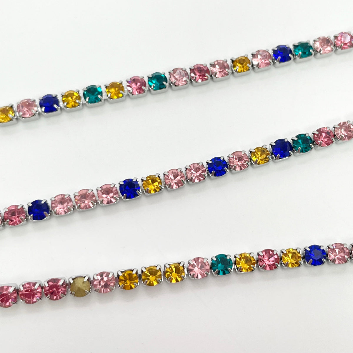 C1445 3mm Colorful Cup Rhinestone Chain/Clawchain