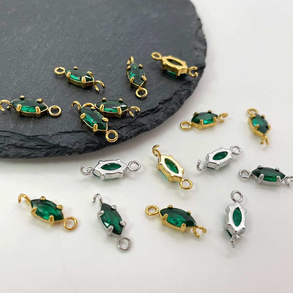 5*9mm Double Loop Cubic Zircon Charms