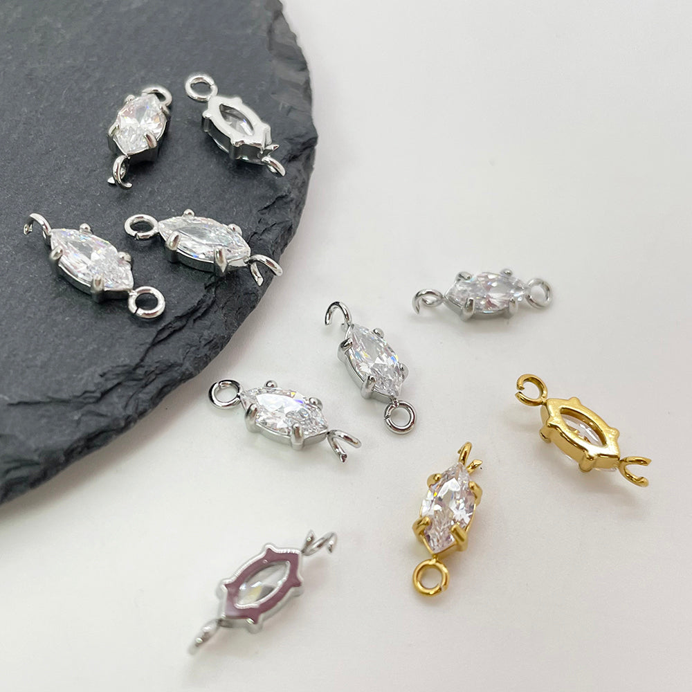 5*9mm Double Loop Cubic Zircon Charms