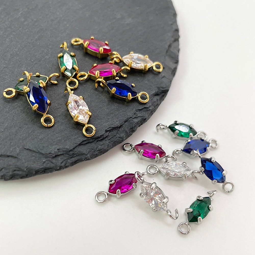 5*9mm Double Loop Cubic Zircon Charms