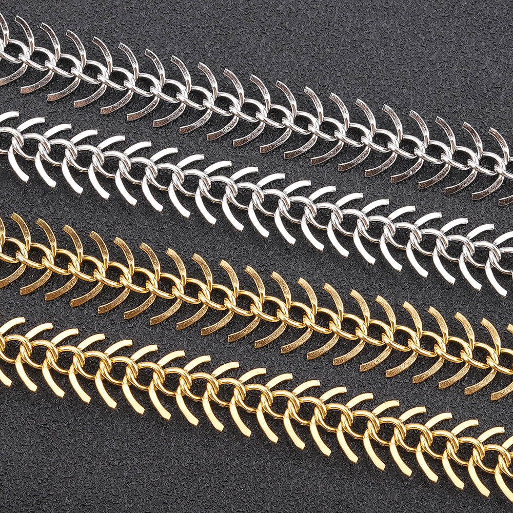 C1240 Fish Bone Chain -Vacuum Plating Waterproof Stainless steel chain