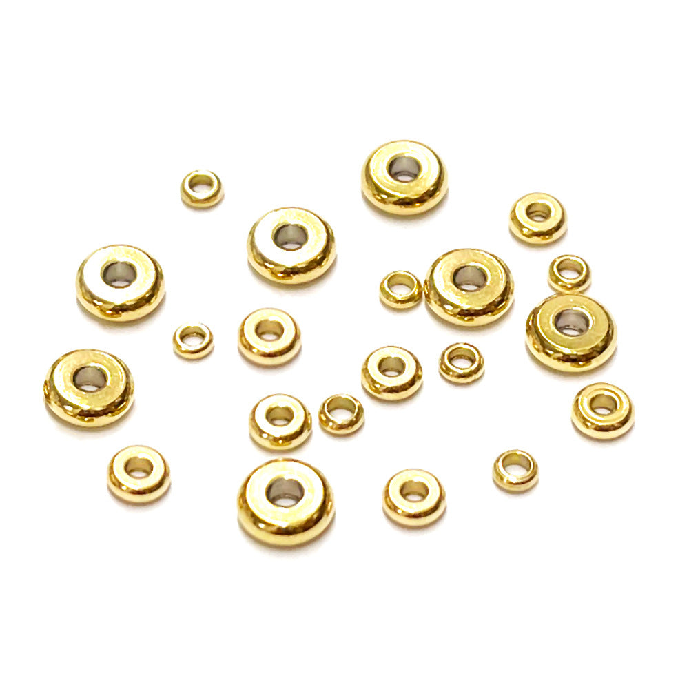 20/100pcs/pack spacer wheel beads -Vacuum Plating Waterproof Stainless steel