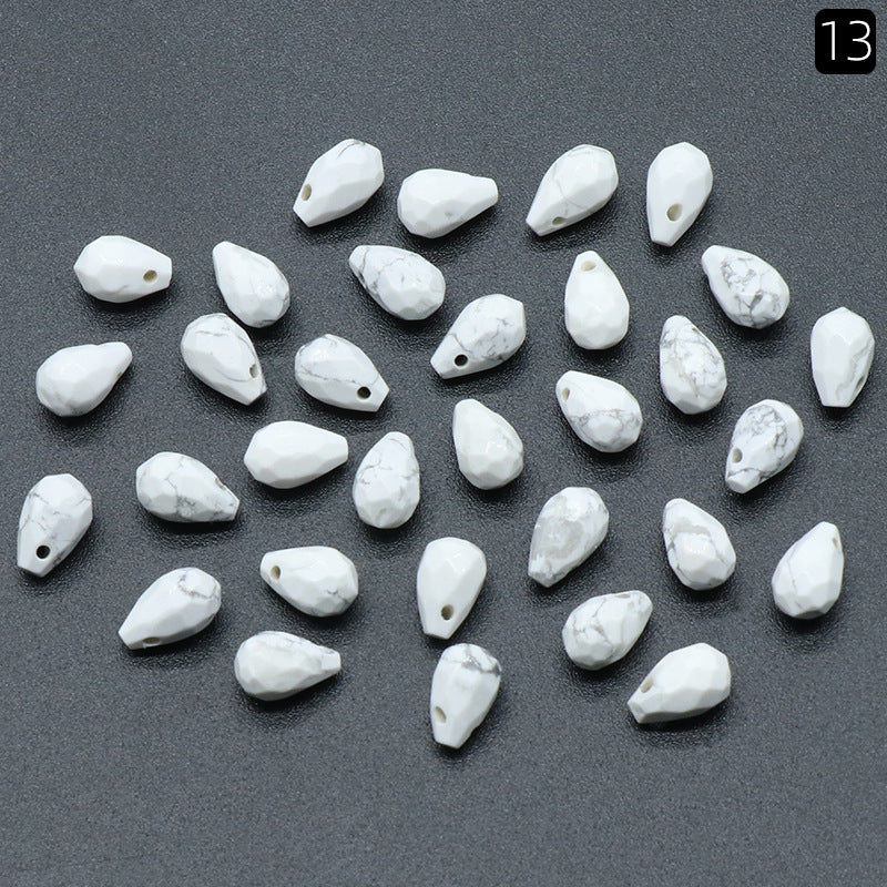 10pcs/pack  6*9mm Faceted drop natural stone