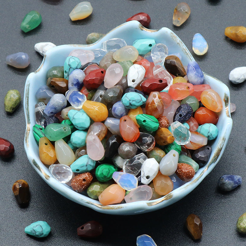 10pcs/pack  6*9mm Faceted drop natural stone