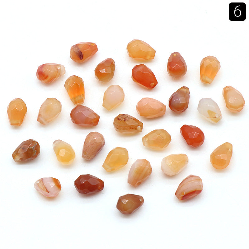10pcs/pack  6*9mm Faceted drop natural stone
