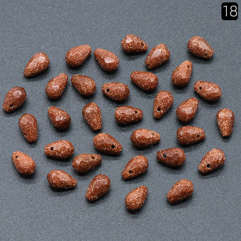 10pcs/pack  6*9mm Faceted drop natural stone