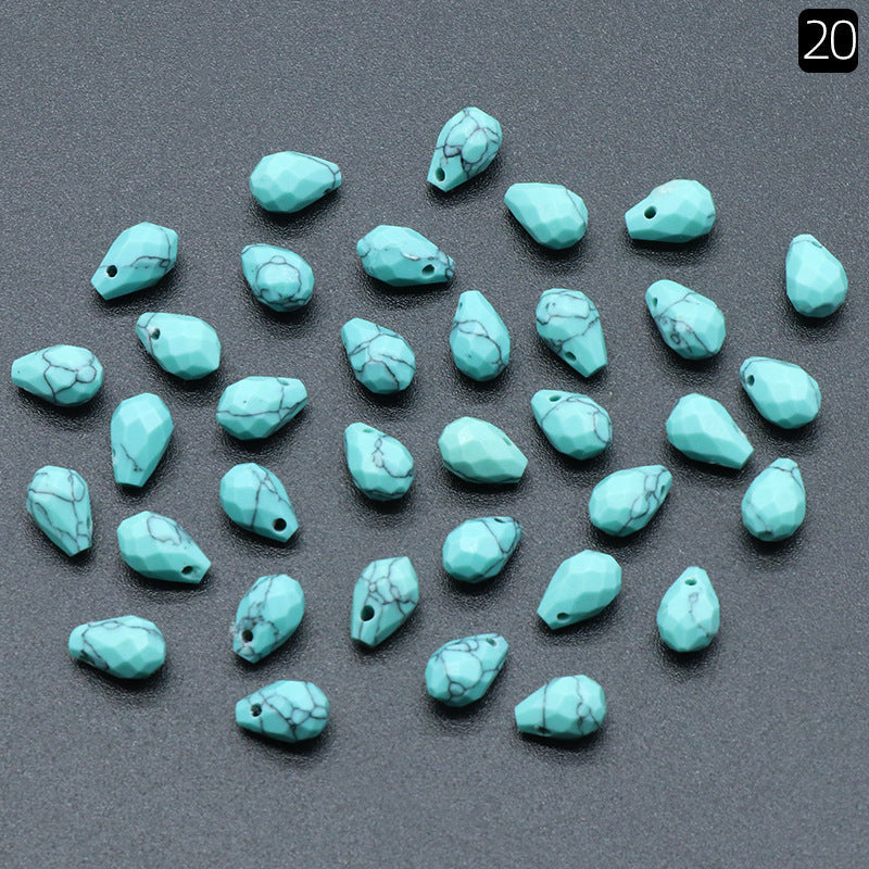 10pcs/pack  6*9mm Faceted drop natural stone