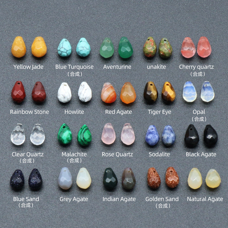 10pcs/pack  6*9mm Faceted drop natural stone