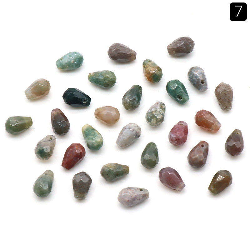 10pcs/pack  6*9mm Faceted drop natural stone