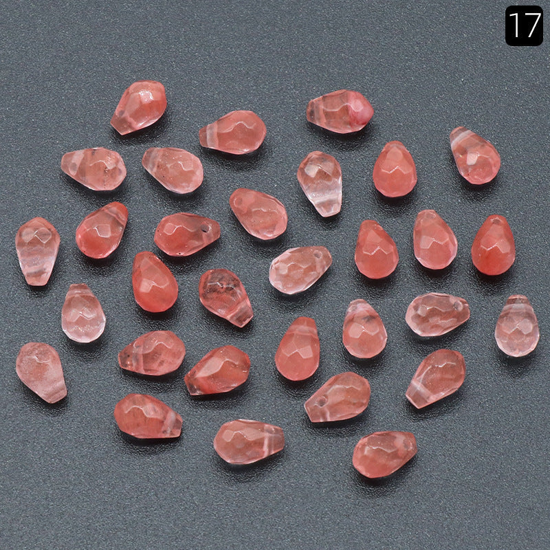 10pcs/pack  6*9mm Faceted drop natural stone