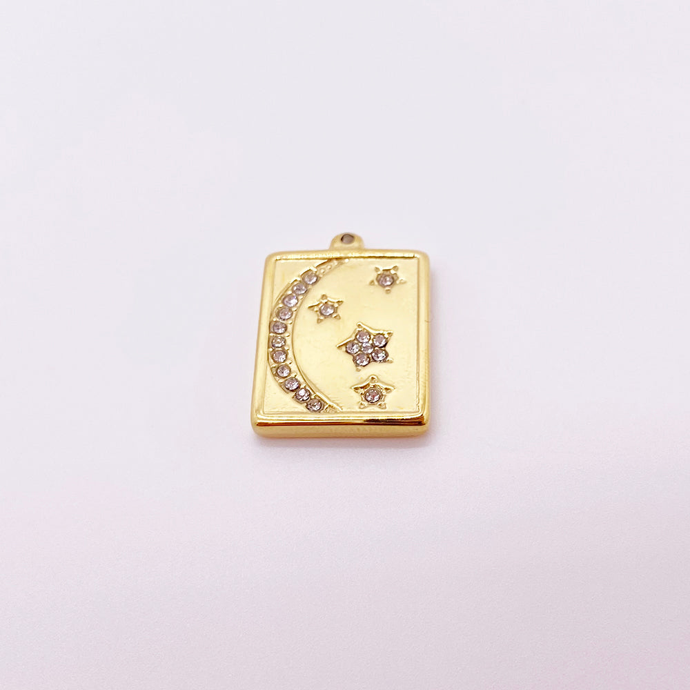 5602 Moon and star diamonded charm