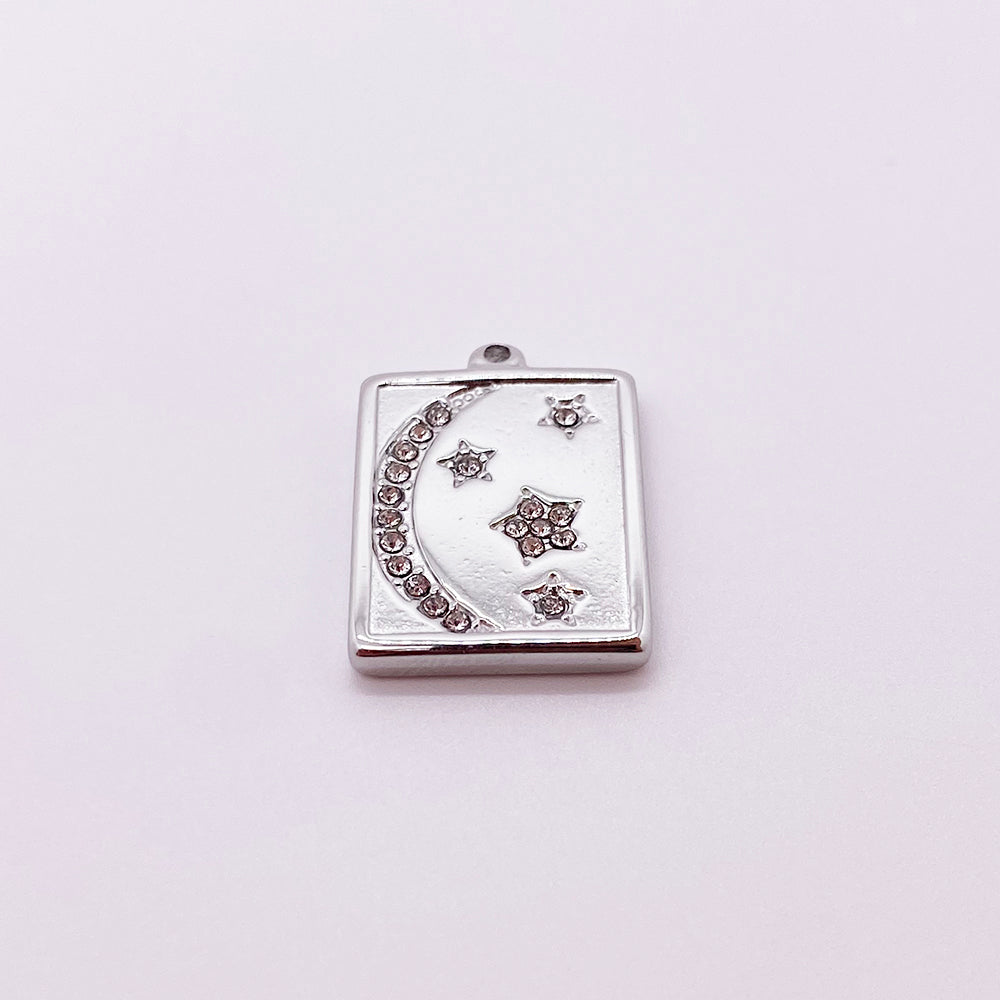 5602 Moon and star diamonded charm