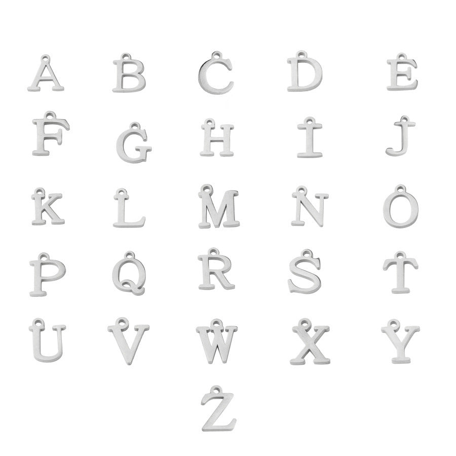 Stainless Steel Letter Charms