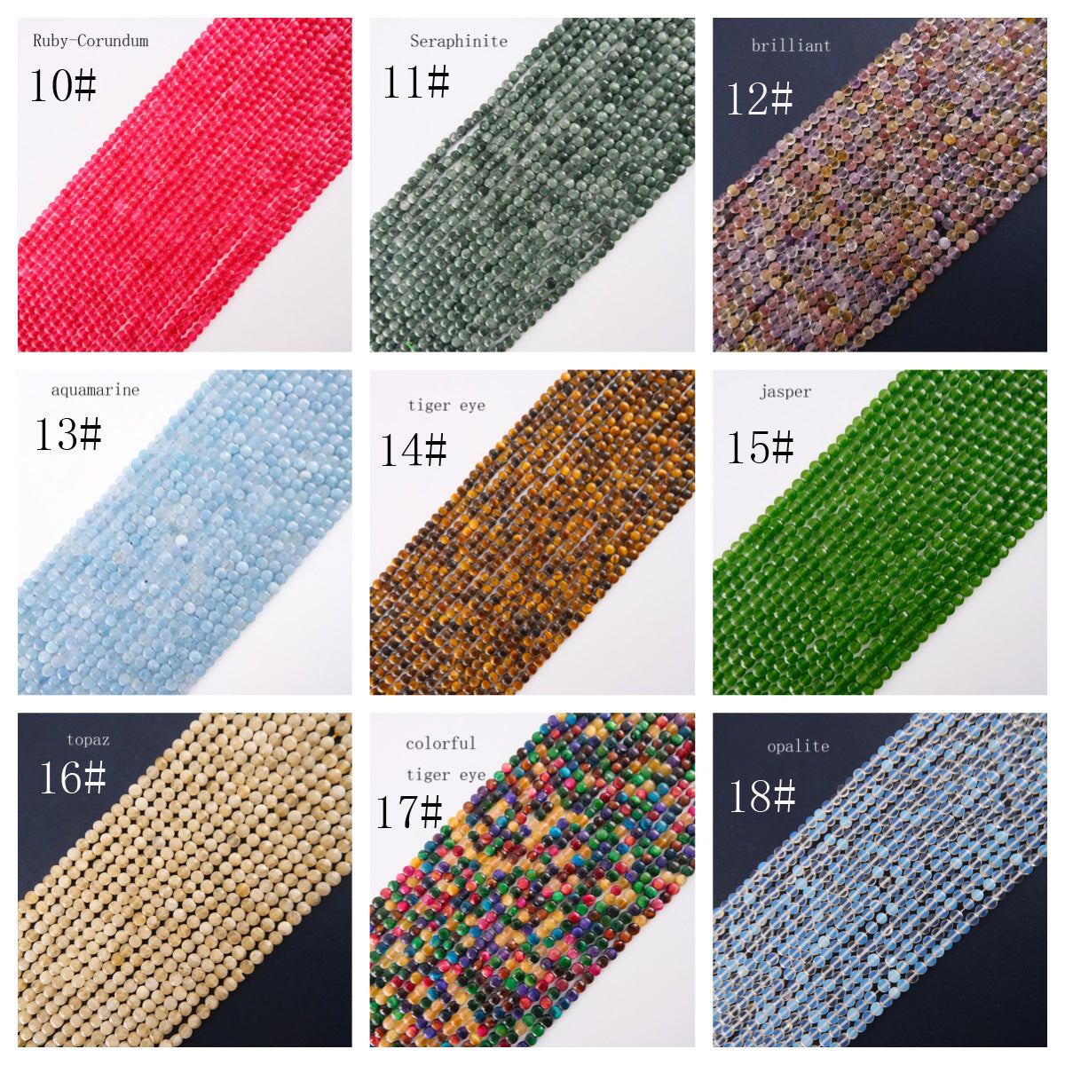 4mm FLAT faceted beads -natural stone beads for DIY jewelry